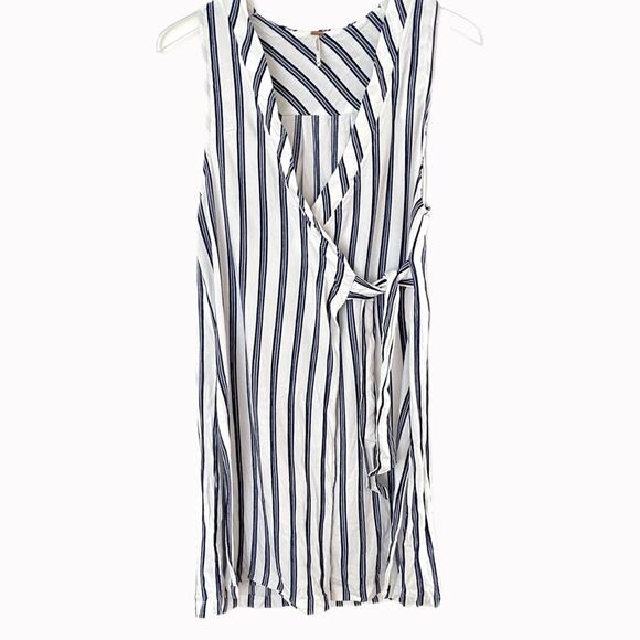 Free People Tuxedo Stripe Wrap Tunic Dress Sz XS - Picture 1 of 6